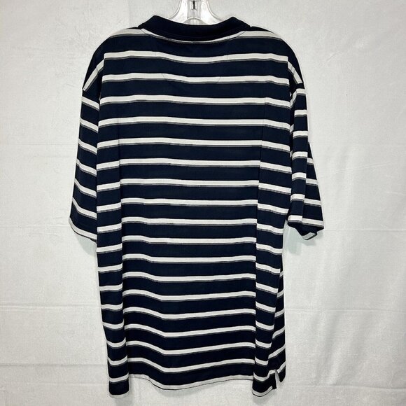 Atlanta Braves Men's Polo Shirt Navy Blue Striped Embroidery Logo Sz XL (46-48) - Picture 4 of 5
